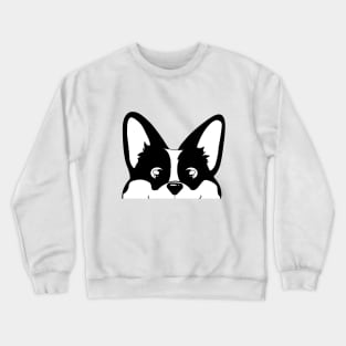 Black and White Peeking Corgi Crewneck Sweatshirt